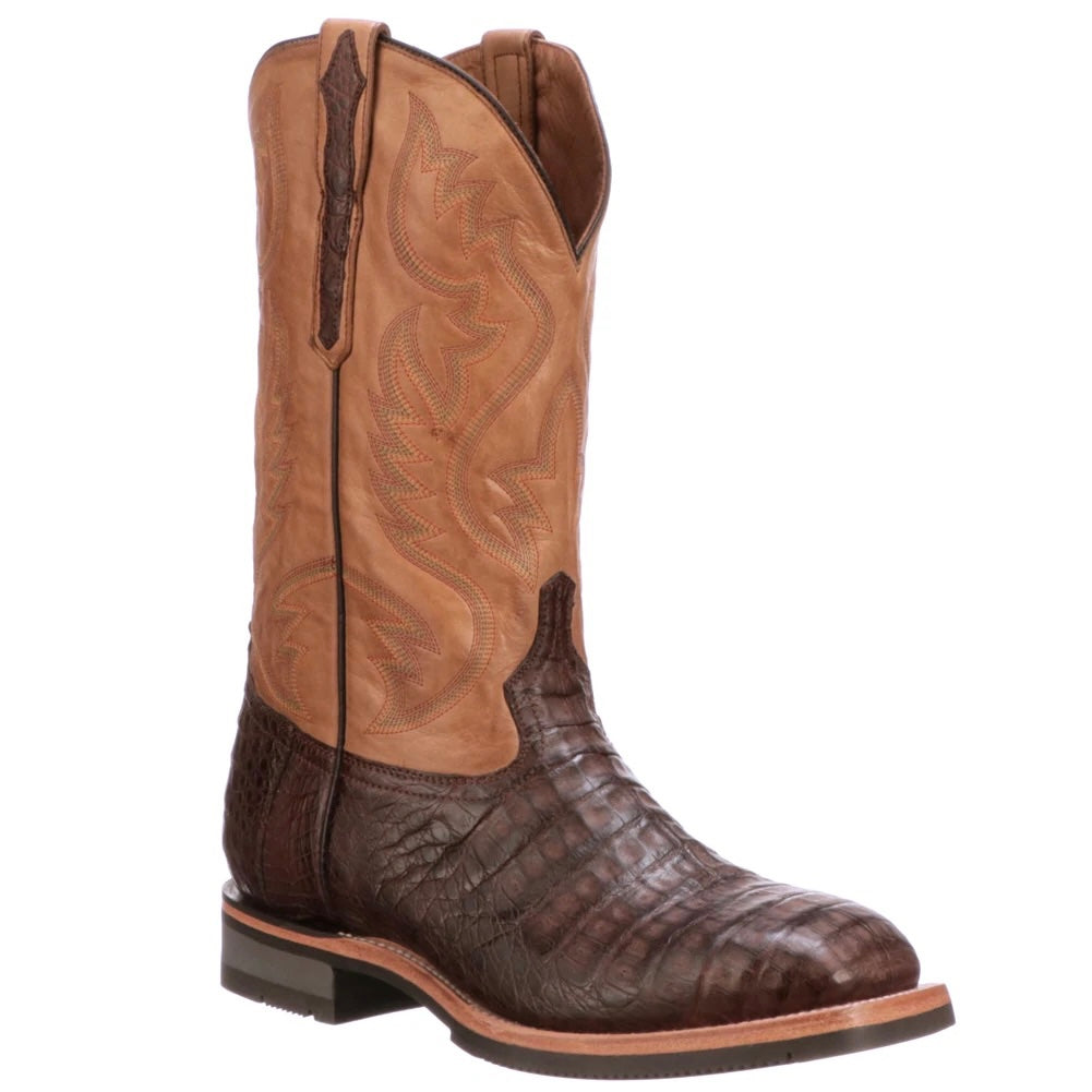 MEN’S LUCCHESE ROWDY - CHOCOLATE CAIMAN BELLY BOOTS