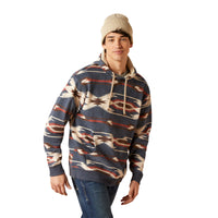 Load image into Gallery viewer, ARIAT MEN&#39;S PRINTED CHIMAYO HOODIE  - NAVY
