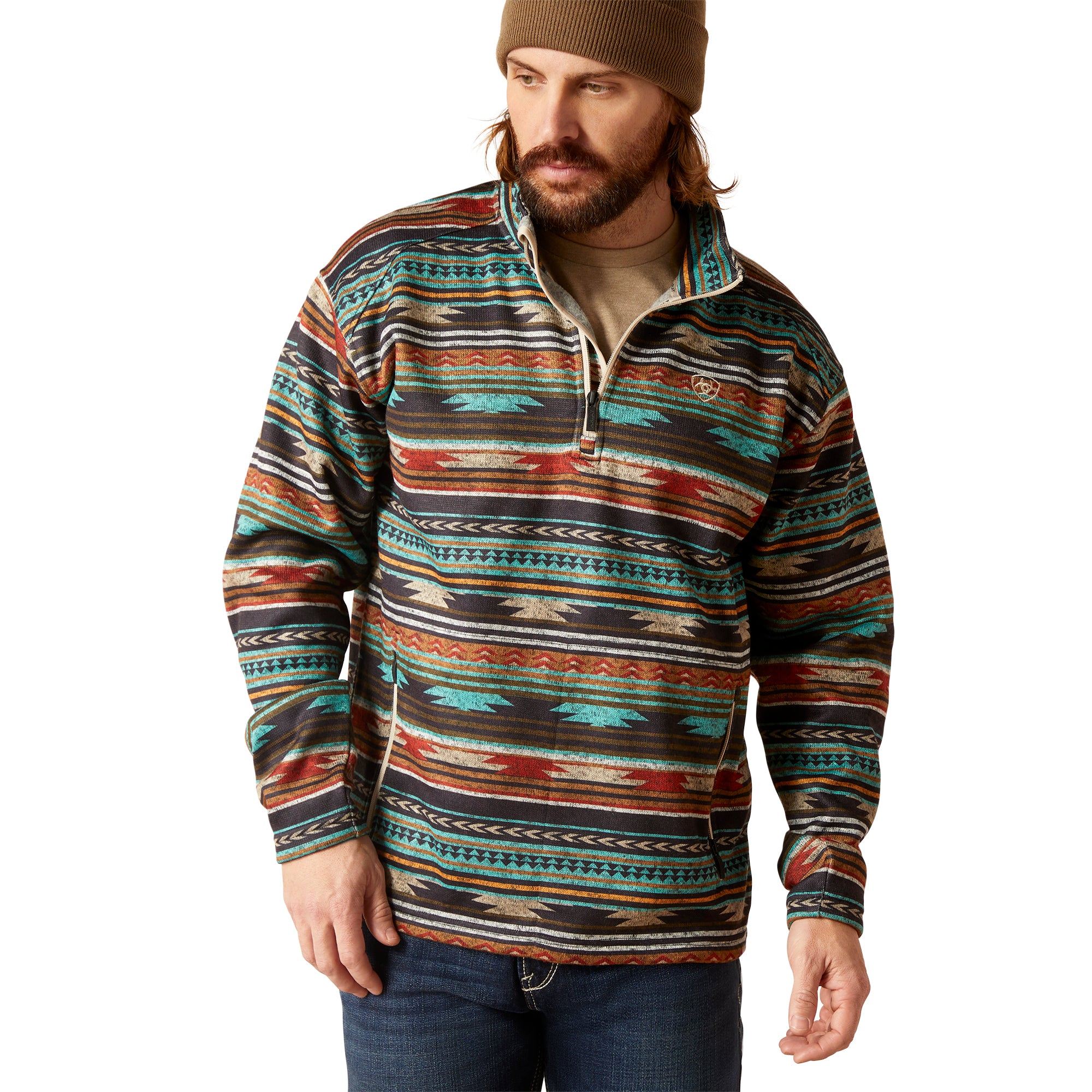 ARIAT MEN'S CALDWELL 1/4 ZIP SWEATER BISCAY BAY SERAPE - Main Image