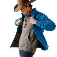 Load image into Gallery viewer, ARIAT MEN’S LOGO 2.0 SOFTSHELL JACKET - MYKONOS BLUE
