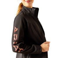 Load image into Gallery viewer, ARIAT WOMEN’S NEW TEAM SOFTSHELL JACKET - BLACK/MIRAGE
