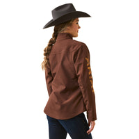 Load image into Gallery viewer, ARIAT WOMEN’S TEAM LOGO SOFTSHELL CHIMAYO JACKET - SHAVED CHOCOLATE
