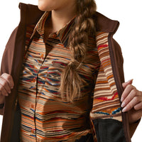 Load image into Gallery viewer, ARIAT WOMEN’S TEAM LOGO SOFTSHELL CHIMAYO JACKET - SHAVED CHOCOLATE
