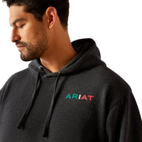 Load image into Gallery viewer, ARIAT MEXICO FLAG LOCKUP HOODIE - BLACK HEATHER
