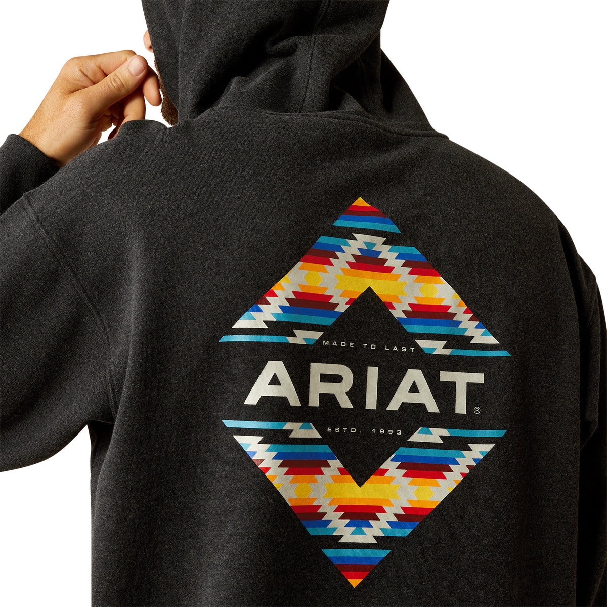 ARIAT DIAMOND CANYON HOODIE - BLACK HEATHER