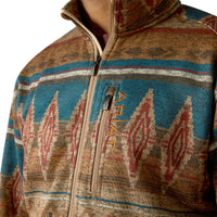 Load image into Gallery viewer, ARIAT MEN&#39;S CALDWELL FULL ZIP SWEATER - OXFORD TAN SOUTHWEST PRINT
