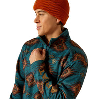 Load image into Gallery viewer, ARIAT MEN&#39;S CALDWELL 1/4 ZIP SWEATER - BLUE CORAL SOUTHWEST
