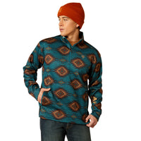 Load image into Gallery viewer, ARIAT MEN&#39;S CALDWELL 1/4 ZIP SWEATER - BLUE CORAL SOUTHWEST
