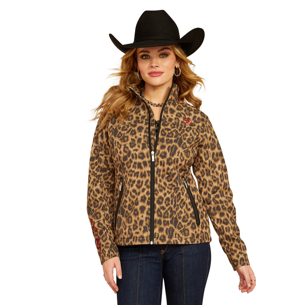 ARIAT WOMEN’S NEW TEAM SOFTSHELL PRINT JACKET - LILA LEOPARD