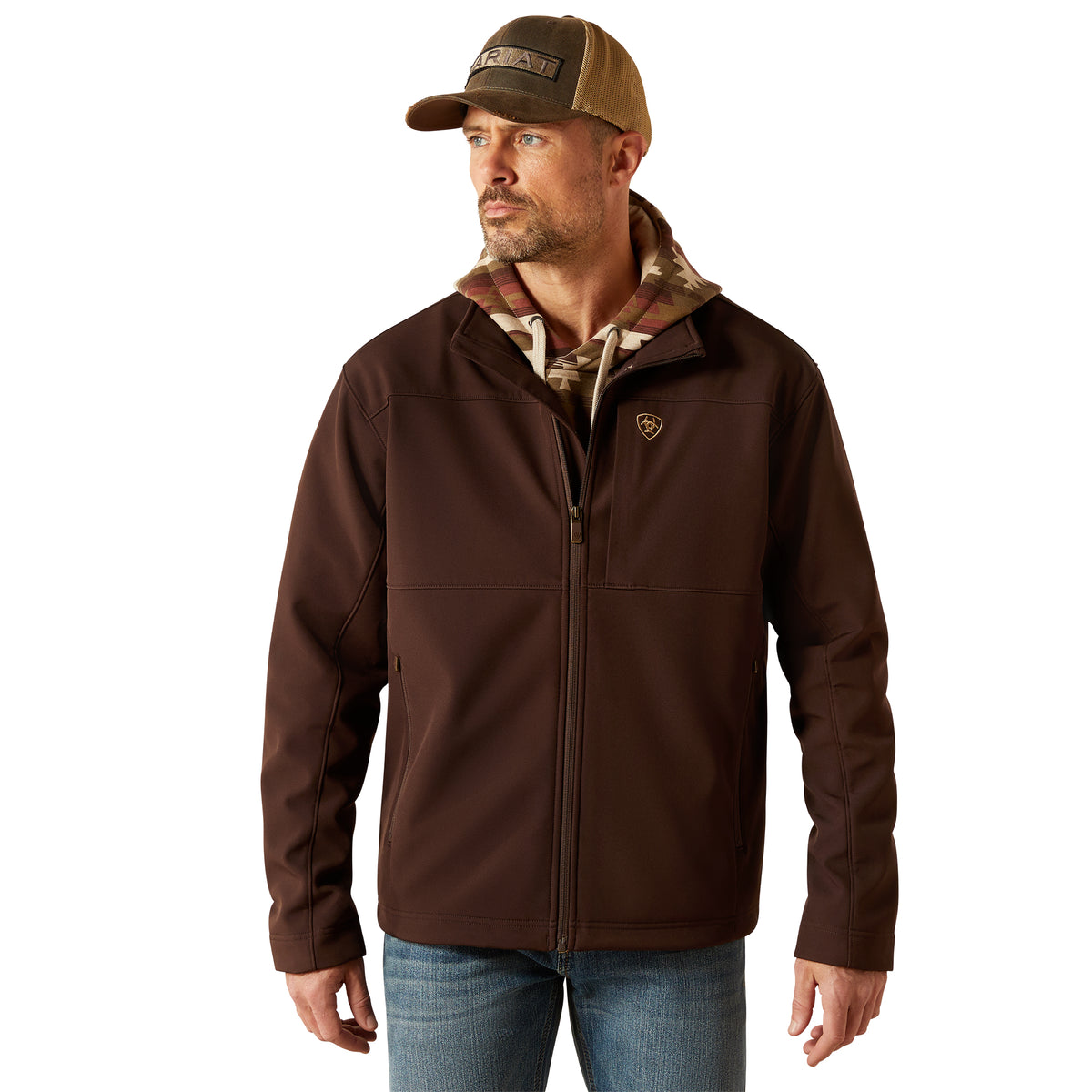 ARIAT VERNON SOFTSHELL JACKET - COFFEE BEAN