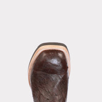 Load image into Gallery viewer, MEN’S LUCCHESE ROWDY - ANTIQUE CHOCOLATE FULL QUILL OSTRICH BOOTS
