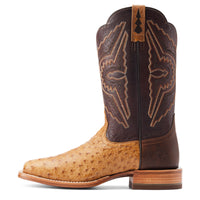 Load image into Gallery viewer, MEN&#39;S ARIAT BRONCY FULL QUILL OSTRICH BOOTS - ANTIQUE SADDLE

