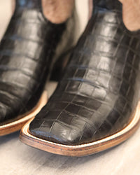 Load image into Gallery viewer, MEN&#39;S BLACK JACK BLACK CAIMAN BELLY BOOTS
