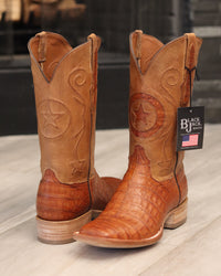 Load image into Gallery viewer, MEN&#39;S BLACK JACK PULL UP CIGAR CAIMAN BELLY BOOTS
