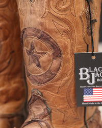 Load image into Gallery viewer, MEN&#39;S BLACK JACK MATTE CHOCOLATE BIG BASS (PIRARUCU) BOOTS
