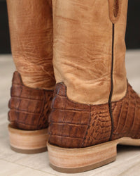 Load image into Gallery viewer, MEN&#39;S BLACK JACK GLOSSY CIGAR CAIMAN TAIL BOOTS
