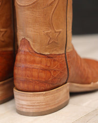 Load image into Gallery viewer, MEN&#39;S BLACK JACK PULL UP CIGAR CAIMAN BELLY BOOTS
