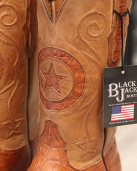 Load image into Gallery viewer, MEN&#39;S BLACK JACK PULL UP CIGAR CAIMAN BELLY BOOTS
