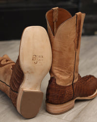 Load image into Gallery viewer, MEN&#39;S BLACK JACK GLOSSY CIGAR CAIMAN TAIL BOOTS
