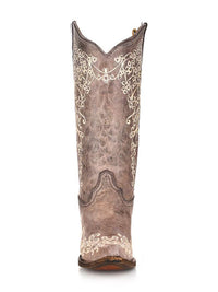 Load image into Gallery viewer, WOMEN’S CORRAL BROWN CRATER BONE EMBROIDERY BOOTS
