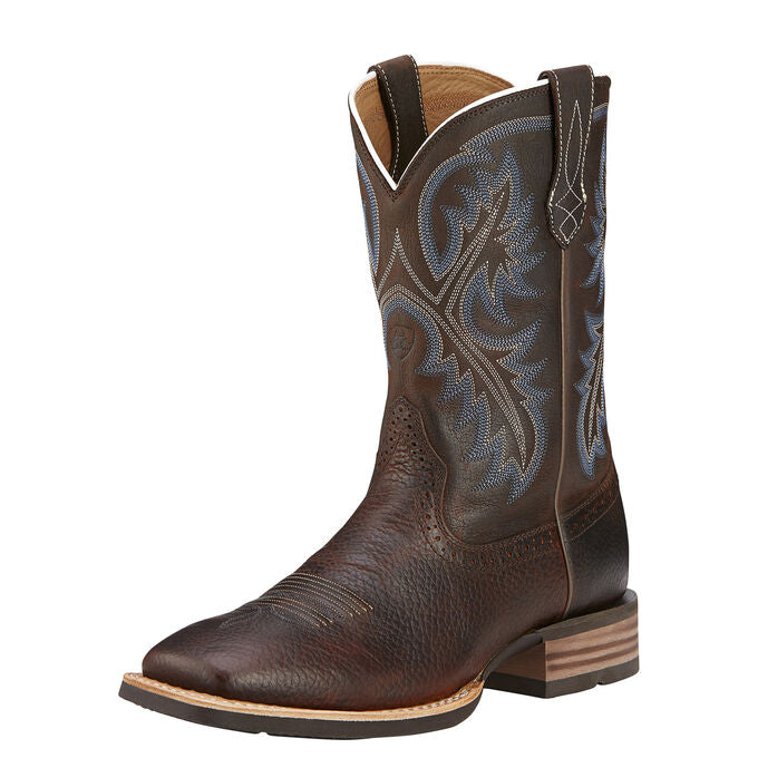 MEN'S ARIAT QUICKDRAW BROWN OILED ROWDY WESTERN BOOTS - El Toro Boots