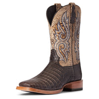 Load image into Gallery viewer, MEN&#39;S ARIAT RELENTLESS DENTON CHOCOLATE CAIMAN BELLY WESTERN BOOTS
