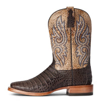 Load image into Gallery viewer, MEN&#39;S ARIAT RELENTLESS DENTON CHOCOLATE CAIMAN BELLY WESTERN BOOTS
