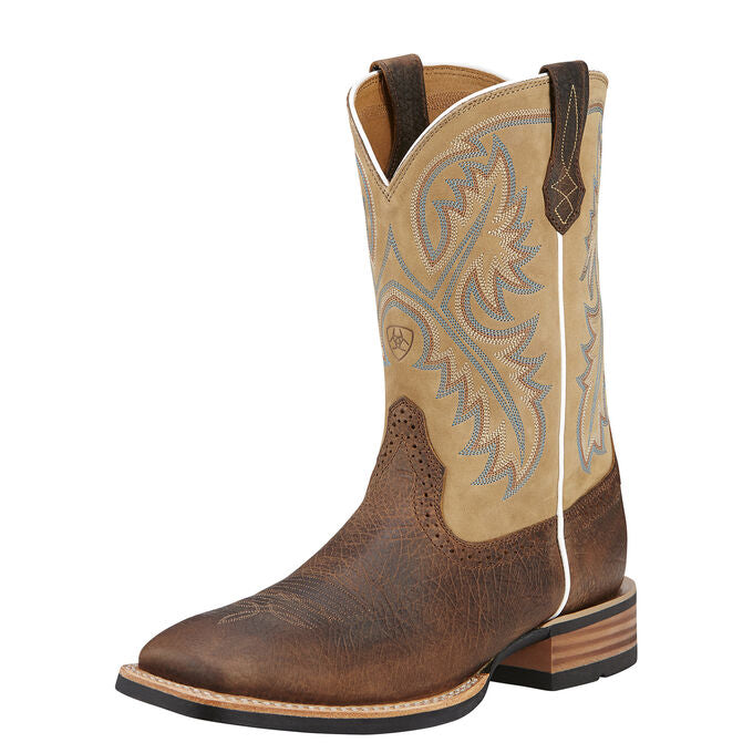 MEN'S ARIAT QUICKDRAW TUMBLED BARK WESTERN BOOTS - El Toro Boots