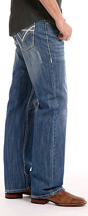 Load image into Gallery viewer, ROCK &amp; ROLL DENIM DOUBLE BARREL RELAXED FIT STRAIGHT LEG JEANS - MED. WASH - El Toro Boots
