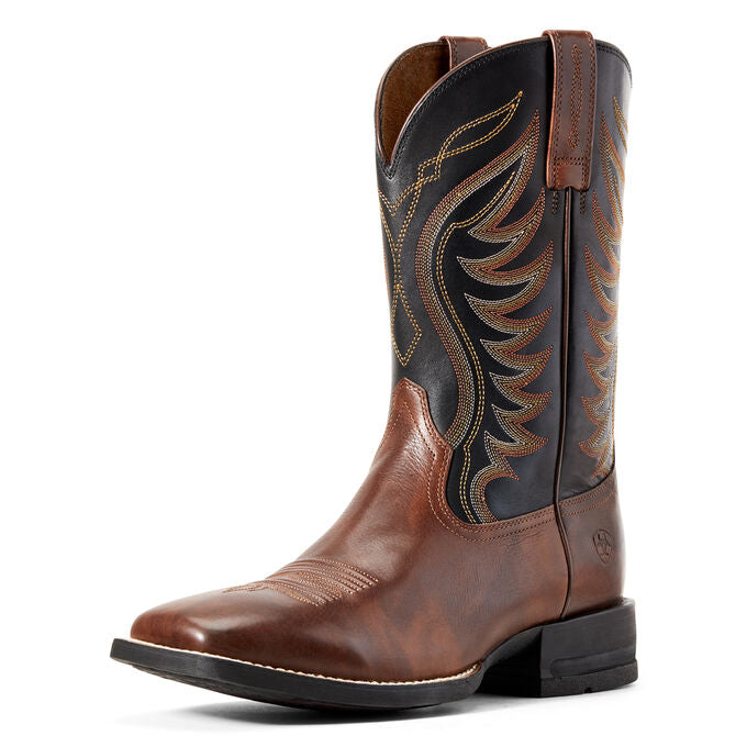 MEN'S ARIAT AMOS HAND STAINED RED-BROWN WESTERN BOOTS - El Toro Boots
