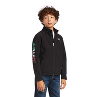 Load image into Gallery viewer, ARIAT YOUTH NEW TEAM SOFTSHELL MEX BRAND JACKET - BLACK
