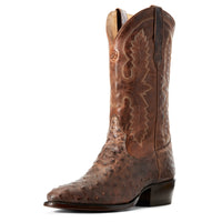 Load image into Gallery viewer, MEN&#39;S ARIAT CIRCUIT DARK BROWN FULL QUILL OSTRICH BOOTS - R TOE - El Toro Boots
