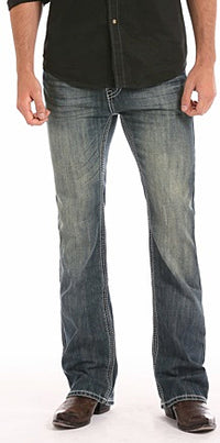 Load image into Gallery viewer, ROCK &amp; ROLL DENIM PISTOL REGULAR FIT BOOTCUT JEANS - MED. WASH - El Toro Boots
