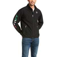 Load image into Gallery viewer, ARIAT MEN’S NEW TEAM SOFTSHELL MEXICO JACKET - BLACK
