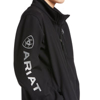 Load image into Gallery viewer, ARIAT BOYS LOGO 2.0 SOFTSHELL JACKET - BLACK/SILVER
