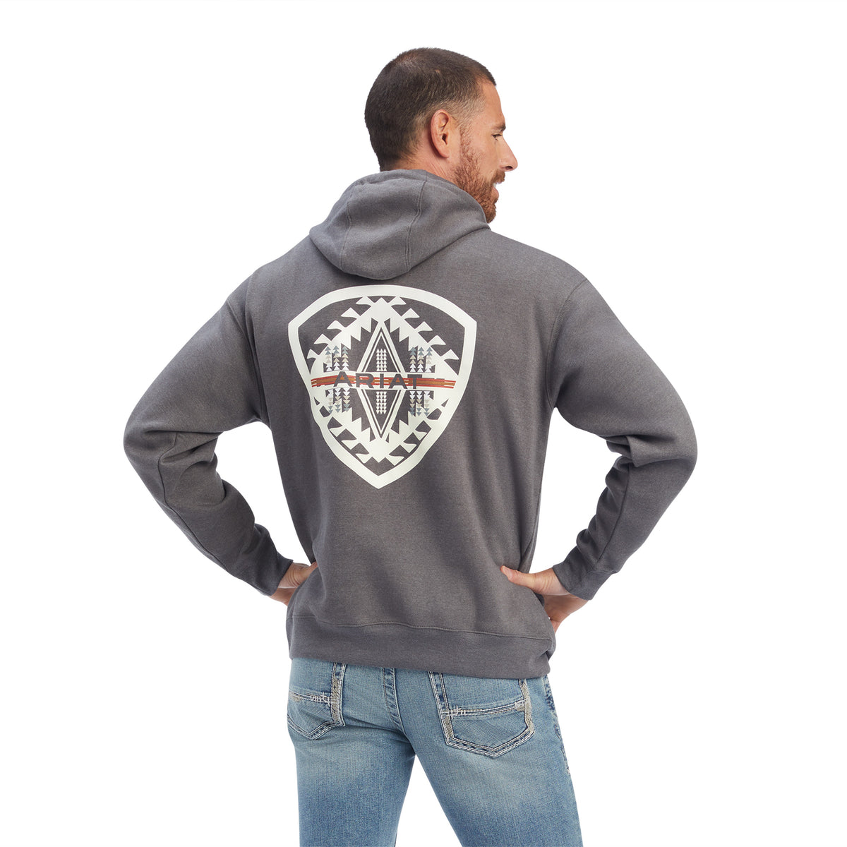 ARIAT SOUTHWEST SHIELD HOODIE - CHARCOAL HEATHER