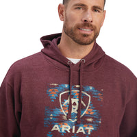 Load image into Gallery viewer, ARIAT SOUTHWEST BLOCK HOODIE - MALBEC HEATHER
