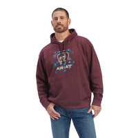 Load image into Gallery viewer, ARIAT SOUTHWEST BLOCK HOODIE - MALBEC HEATHER
