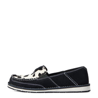 Load image into Gallery viewer, WOMEN’S ARIAT CRUISER - BLK SUEDE/BLK AND WHT HAIR ON
