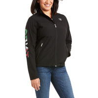 Load image into Gallery viewer, ARIAT WOMEN’S CLASSIC TEAM SOFTSHELL MEXICO JACKET - BLACK
