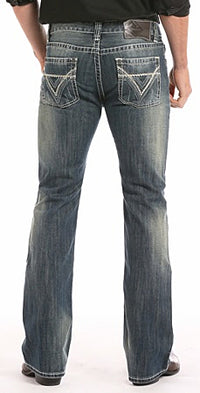 Load image into Gallery viewer, ROCK &amp; ROLL DENIM PISTOL REGULAR FIT BOOTCUT JEANS - MED. WASH - El Toro Boots
