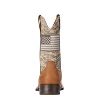 Load image into Gallery viewer, MEN&#39;S ARIAT SPORT PATRIOT DISTRESED BROWN/SAGE CAMO BOOTS - El Toro Boots
