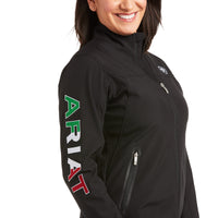 Load image into Gallery viewer, ARIAT WOMEN’S CLASSIC TEAM SOFTSHELL MEXICO JACKET - BLACK
