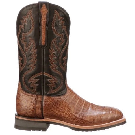 MEN’S LUCCHESE ROWDY - ANTIQUE SADDLE CAIMAN BELLY BOOTS