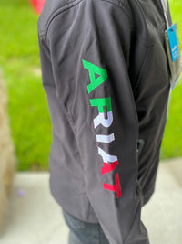 Load image into Gallery viewer, EXCLUSIVE - ARIAT YOUTH NEW TEAM SOFTSHELL MEX BRAND JACKET - BLACK
