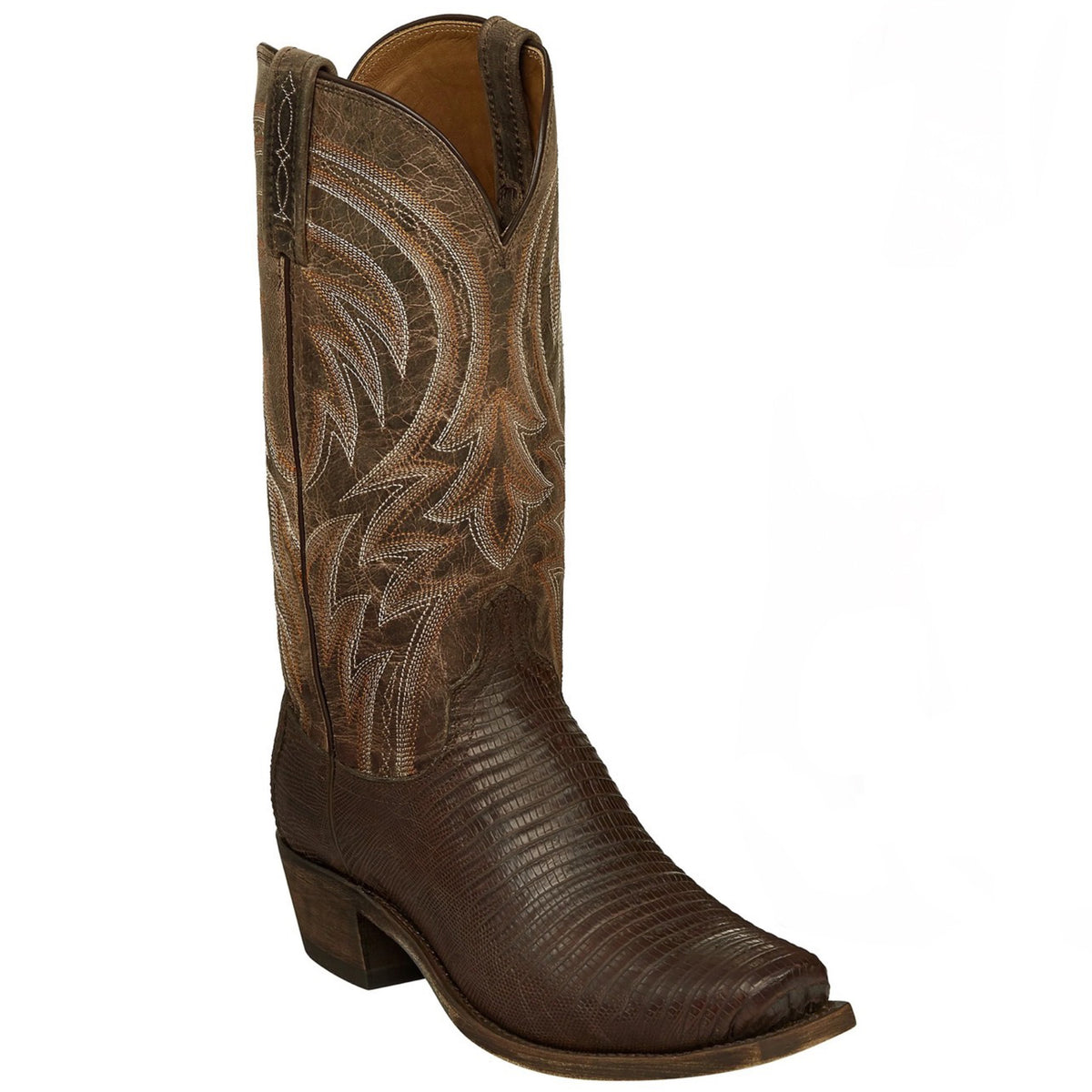 MEN’S LUCCHESE PERCY - ANTIQUE TAN LIZARD BOOTS